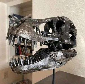 Realistischer T-Rex Dinosaurier Schädel High Definition 1:10 Resin Replik mit Ständer - Bild 1 von 9
