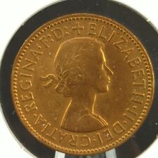 1958 British United Kingdom UK England Half Penny RB KM# 896 Queen Elizabeth II