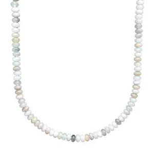 Kette aus natürlichen Aventurin Perlen, 14K Federring - Bild 1 von 5