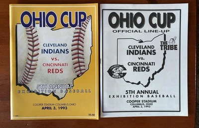 Vintage 1993 Ohio Cup 5th Annual Exhibition Game Cleveland Indians vs Reds - Image 1 of 4