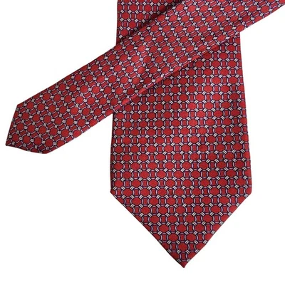Corbata de seda roja para hombre BURMA BIBAS patrón geométrico prendas de cuello de lujo Foto 1 de 4