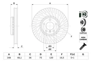 BOSCH 0986479E18 Brake Disc Front Right Fits BMW 5 Series 6 Series 7 Series - Picture 1 of 5