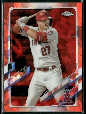 2021 Topps Chrome Sapphire Edition Mike Trout #27 Orange Refractor /25 Angels - Image 1 of 2