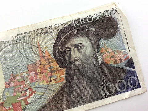 1989 Sweden 1000 Kronor Swedish Circulated Banknote S058 Cover
