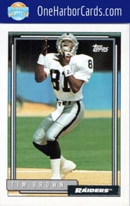 Topps Los Angeles Raiders #612a 1992 Tim Brown - Imagen 1 de 2