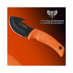 CUDEMAN - SKINNER 7.5CM MOUSE STYLE BLADE, ORANGE RUBBER HANDLE W/SHEATH (137-W) - Picture 1 of 1