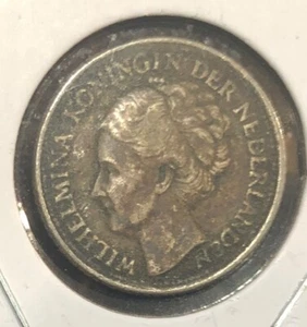 1944 Netherlands 25 Cents Queen Wilhelmina Silver Coin-KM#164 - Picture 1 of 4