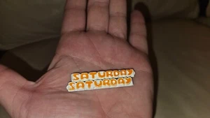 Vintage SATURDAY Girls Hair Accessory Barrette Pair Plastic USA 1970s 1980s - Picture 1 of 1