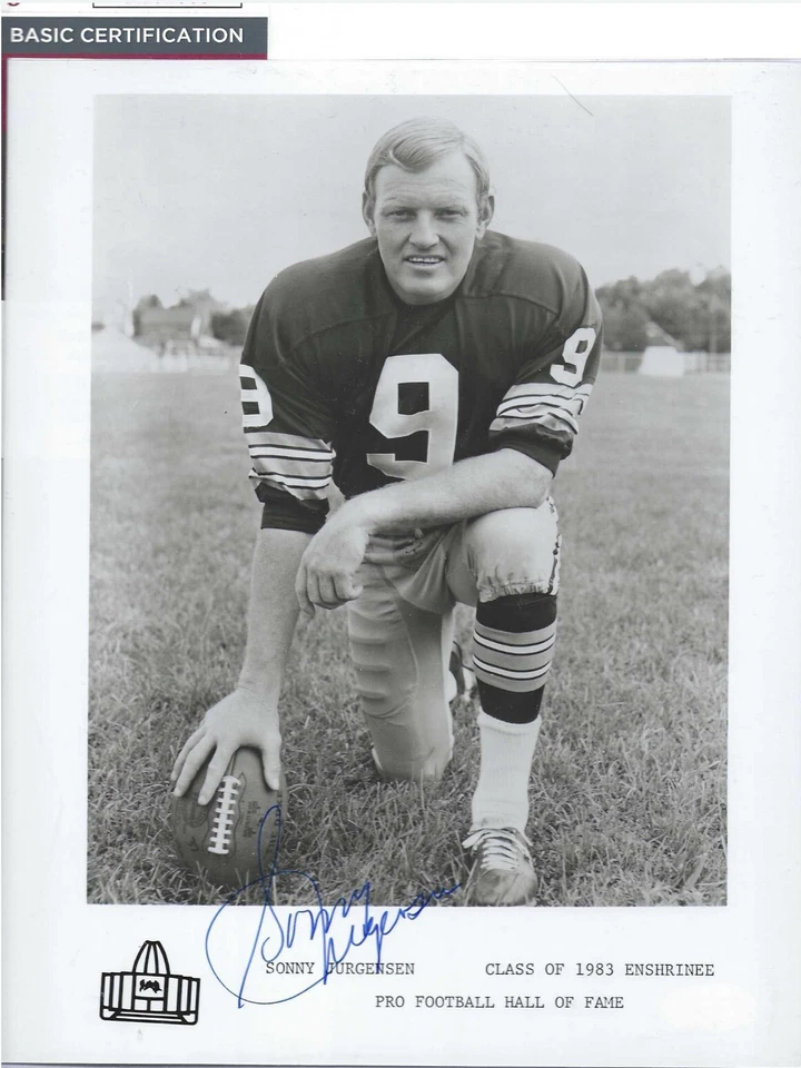 Foto autografiada de 8x10 de Sonny Jurgensen de los Washington Redskins de fútbol americano HOFer JSA Foto 1 de 1