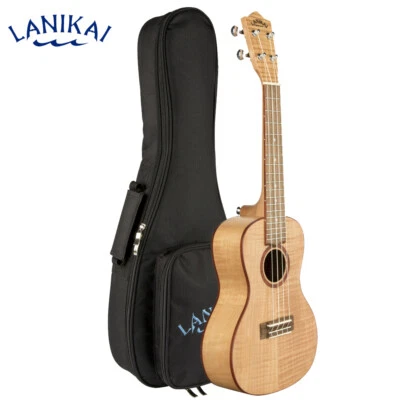 Lanikai FM-C Flamed Maple Satin Natural Finish Concert Ukulele + Padded Gig Bag - Image 1 of 4