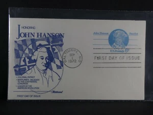 UY23 "John Hanson" Postal Card with Reply Card / FDI 1972 (Fleetwood) - Picture 1 of 2