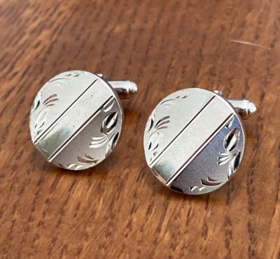 Anson Vintage Sterling Silver Cufflinks Chased Design Superb - Image 1 of 4