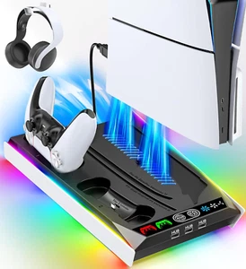 PS5 Pro PS5 Slim PS5 Stand 3-Level Fan for Playstation 5 Console PS5 Cooling - Picture 1 of 12