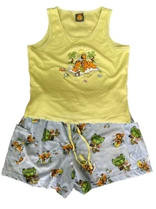 Vintage Garfield Pyjama Nachtwäsche ärmellos Oberteil Shorts Unterteil gebraucht, in einwandfreiem Zustand Gr. XXL - Bild 1 von 17
