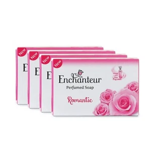 Enchanteur Romantic Perfumed Soap, 75 gm (Buy 3 Get 1) with Roses & Jasmine - Bild 1 von 3