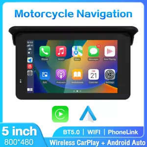 Motorcycle Navigation Wireless Carplay Android Auto 5inch Waterproof Touchscreen - Picture 1 of 20