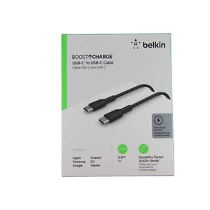 BELKIN USB-C TO USB-C CABLE BOOST CHARGE 1M TYPE C USB-IF CERTIFIED CAB003BT1MBK - Picture 1 of 3