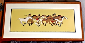 Jerry Ingram Choctaw HORSES RUNNING 45/100 Signed Limited Lithograph Framed Art - Picture 1 of 15