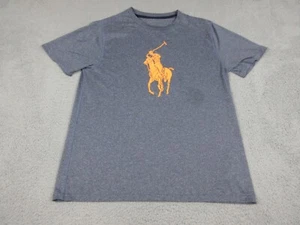 Polo Ralph Lauren Shirt Boys Extra Large Gray Orange Big Pony Casual Kids Youth - Picture 1 of 12