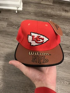 Vintage Kansas City Chiefs Wilson Hat American Needle Leather Strapback Cap NWT - Picture 1 of 3
