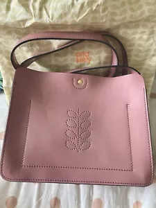 New Orla Kiely ‘Agatha’ leather Sling Shoulder Clutch Bag Pocket Panel in Lilac - Picture 1 of 13