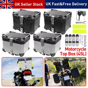 45L Motorcycle Rear Top Box Luggage Aluminium Alloy Tail Carrier Tool Case - Picture 1 of 7
