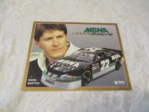 WARD BURTON MBNA  LARGE NASCAR POSTCARD Cover