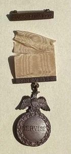 Vintage/Antique Massachusetts Army National Guard Service Medal Nine Years - Picture 1 of 2