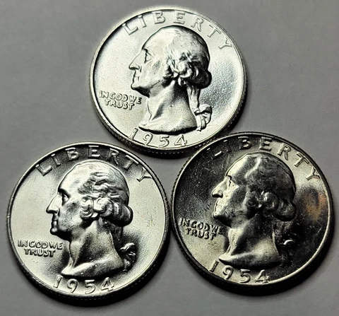 1954 PDS Washington Quarters Choice Uncirculated. Free Daily Shipping Cover