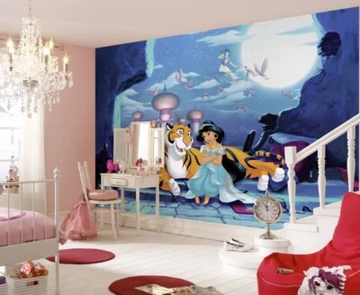 Fotomural Jazmín Disney Aladdin 368x265 cm Azul Niña Dormitorio Decoración enorme - Imagen 1 de 4