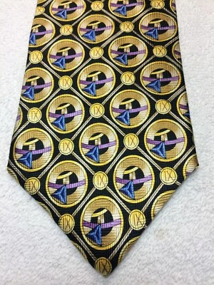 J GARCIA CORBATA HOMBRE NEGRA CON ORO MORADO Y AZUL 4 X 58 Foto 1 de 4