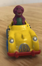 Vtg 1993 Barney Driving Taxi Die Cast Yellow Car Purple Cake Topper Lyon Group