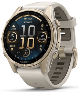 Garmin fenix 8 – 43 mm Sapphire AMOLED GPS Smartwatch Soft Gold 010-02903-10 - Picture 1 of 6