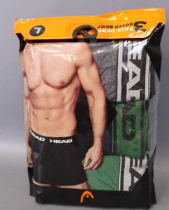 HEAD Mens Performance Boxer Briefs 3Pk Athletic Performance Stretch Underwear L - Picture 1 of 4