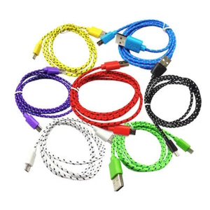 Braided Nylon Micro USB Charge Data Sync Cable for Samsung HTC LG Motorola - SR1 - Picture 1 of 12