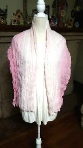 Scarf Ombre Blue Pink or Yellow Wrinkle Soft Spring Lightweight 60" x 20" Rayon - Picture 1 of 18