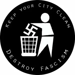 x100 40mm Distruggi Fascismo Anti Nazista Circolare Vinile Adesivo Antifa Attivista Trump - Foto 1 di 1