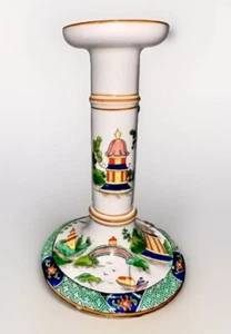 Tiffany & Co Crown Staffordshire Candlestick Ye Olde Willow Antique Bright Color - Foto 1 di 10