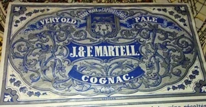 ETICHETTA BRANDY MARTELL FRANCIA COGNAC J&F martell francia martell cognac. - Foto 1 di 3