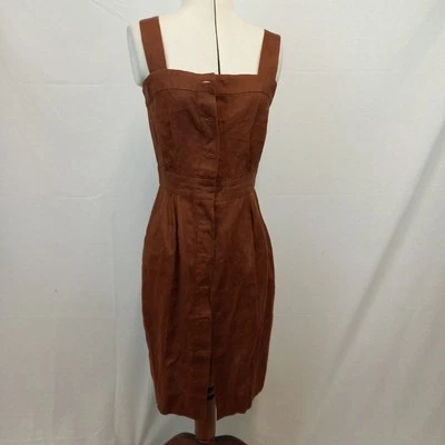 Christian Dior Vintage Brown Linen Dress - UK Size 8 - Image 1 of 4