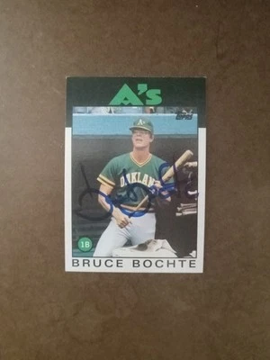 BRUCE  BOCHTE SIGNED 1986 TOPPS MINT CARD #378; OAKLAND A’s/ FREE POSTAGE!!! - Image 1 of 3