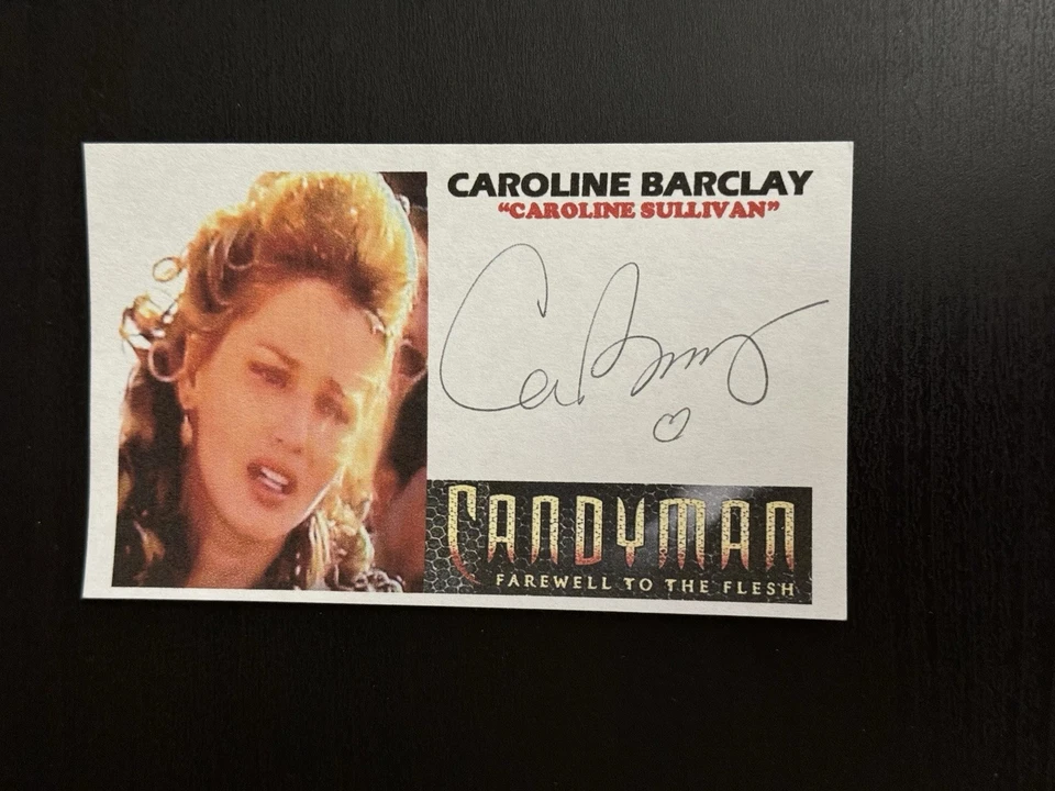 CAROLINE BARCLAY FIRMADO 3 X 5 TARJETA ÍNDICE CANDYMAN, ESPECIES, EL JUEGO Foto 1 de 1