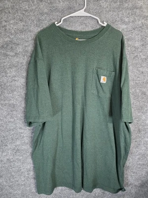 Camisa Carhartt Masculina 3XL Alta Verde Ajuste Original Bolso Roupa de Trabalho K87 393 S18 - Imagem 1 de 4