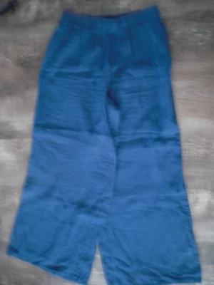 Pantalones informales SIGRID OLSEN talla L un tono de azul oscuro usados piernas anchas lino Foto 1 de 2