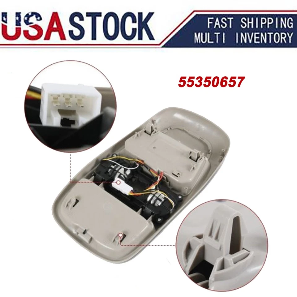 Almacenamiento de luz de cúpula de consola superior para Dodge Ram 1500 2500 55350657 1998-2001 Foto 1 de 4