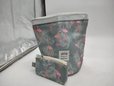 LA-SANTEE' CYLINDER MAKEUP ORGANIZER AND TRAVEL BAG - GRAY - Image 1 of 4