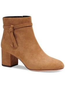 KATE SPADE NEW YORK Womens Brown Strap Knott Block Heel Leather Booties 8.5 B - Picture 1 of 11