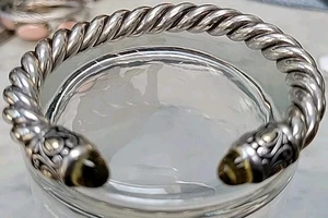 BJCTwist Rope Cable Bali 18K Gold Sterling Silver Behnam Bracelet 7 1/2" - Picture 1 of 5