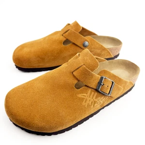 Birkenstock Stussy Boston Caramel Wildleder Leder Comfort Clogs Damenschuhe - Bild 1 von 10