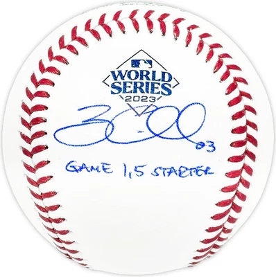 Zac Gallen Auto 2023 WS Logo MLB Baseball Diamondbacks Game 1, 5 Starter Beckett - Image 1 of 4